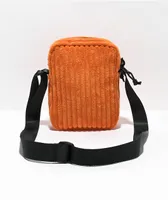 Petals and Peacocks Jumbo Orange Corduroy Crossbody Bag