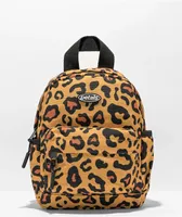 Petals and Peacocks Leopard Tan Mini Backpack