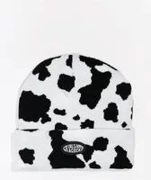 Petals and Peacocks Moood Cow Print Beanie