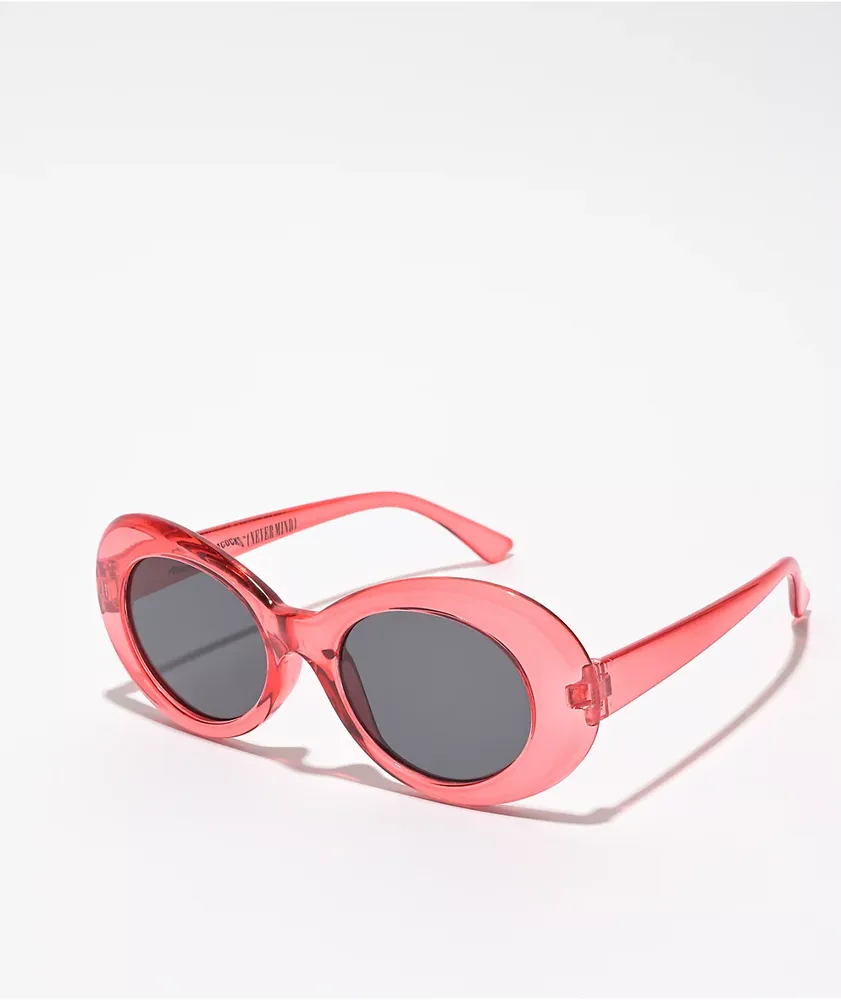 Petals and Peacocks Nevermind Clear Red Sunglasses