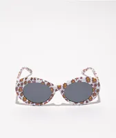 Petals and Peacocks Nevermind White Floral Sunglasses