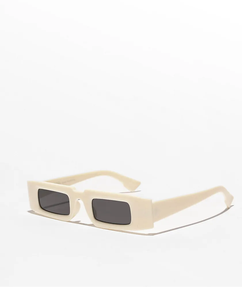 Petals and Peacocks Solar Beige Rectangle Sunglasses