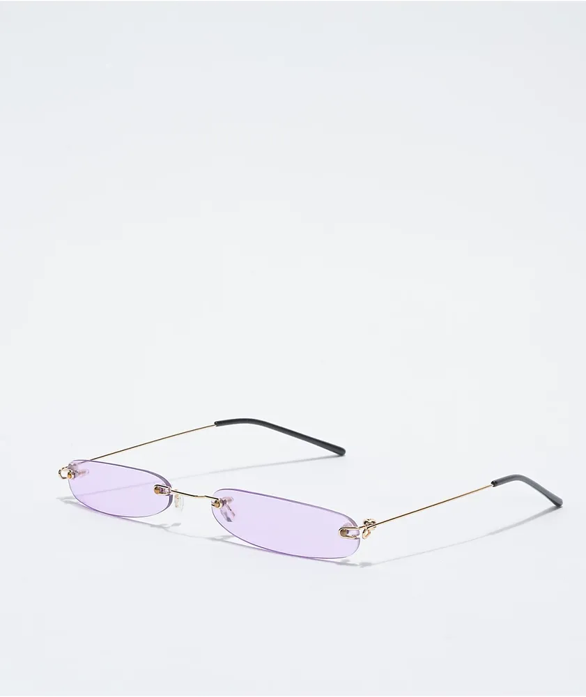 Petals and Peacocks Solesta Slim Frameless Purple Sunglasses