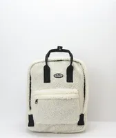 Petals and Peacocks White Sherpa Mini Backpack