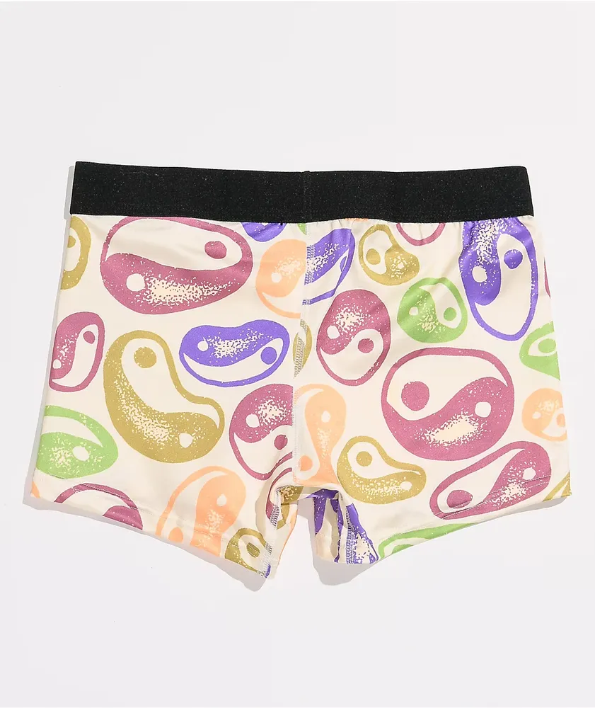 Petals and Peacocks Yin Yang Multicolor Boyshort Underwear