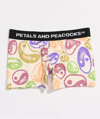 Petals and Peacocks Yin Yang Multicolor Boyshort Underwear