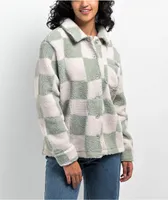 Petals by Petals & Peacocks District Sherpa White & Green Jacket