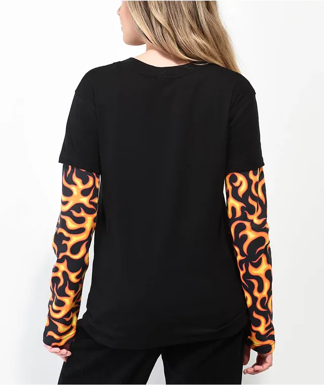 Black Layered Long Sleeve T-Shirt