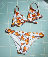 Petals by Petals and Peacocks Butterfly Effect White Cheeky Bikini Bottom