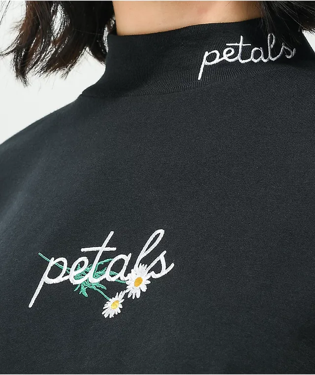 Petals by Petals and Peacocks Electric Lady Black & Grey Crop Long Sleeve  T-Shirt