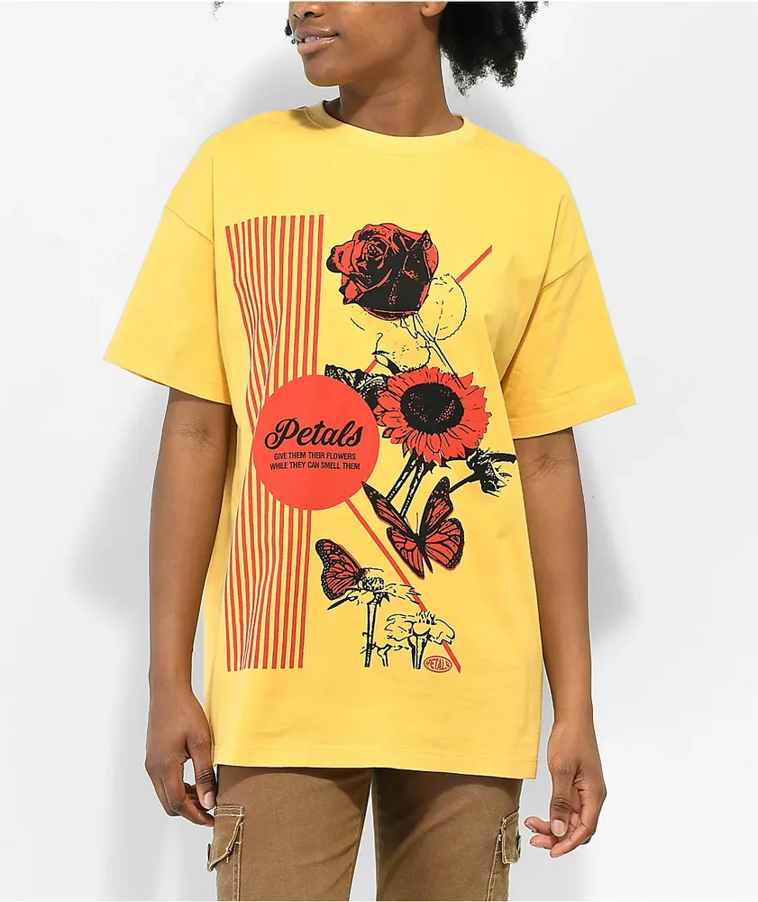 Petals by Petals and Peacocks Give Them Flowers Orange T-Shirt