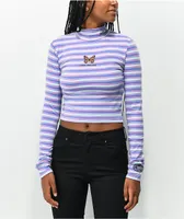 Petals by Petals and Peacocks I Fly You Fly Mock Neck Crop Top