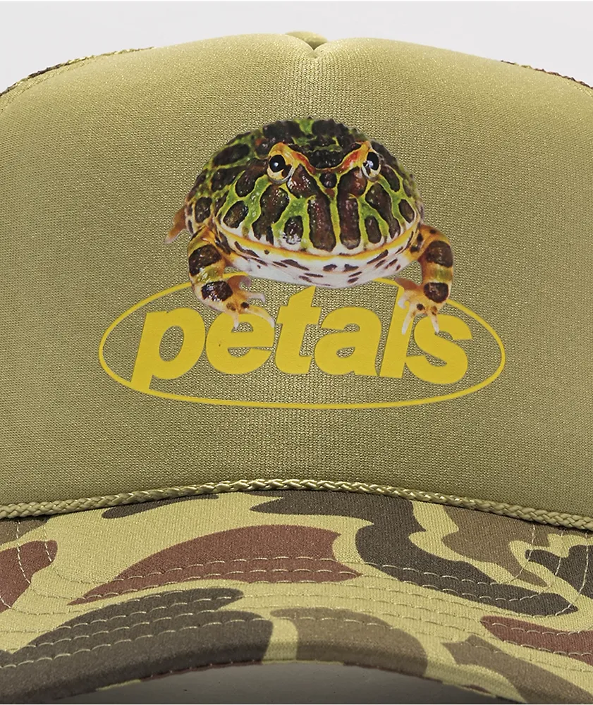 Petals by Petals and Peacocks Kiss The Frog Camo Trucker Hat