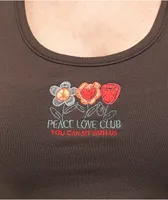 Petals by Petals and Peacocks Peace Love Club Brown Halter Top