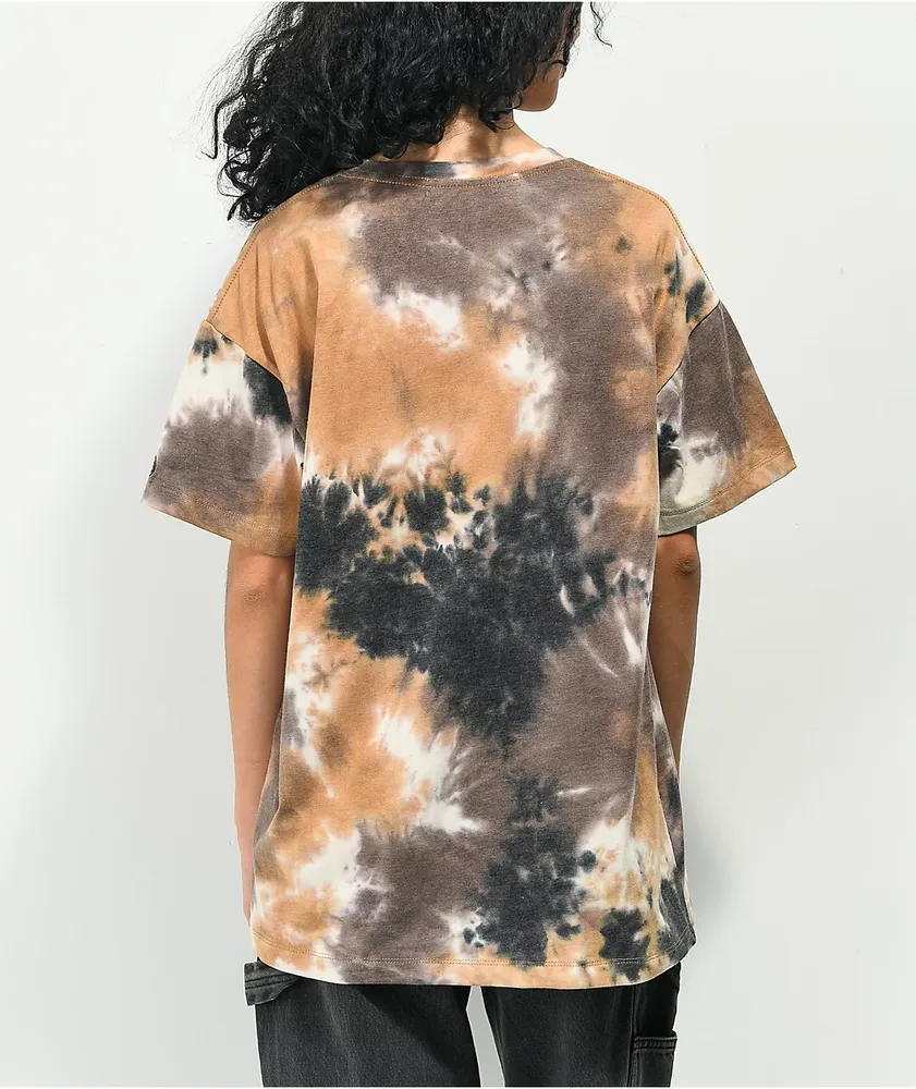 Petals by Petals and Peacocks You're A Trip Brown Tie Dye T-Shirt