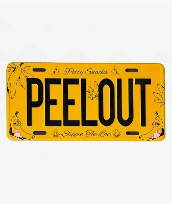 Petty Snacks Peelout License Plate