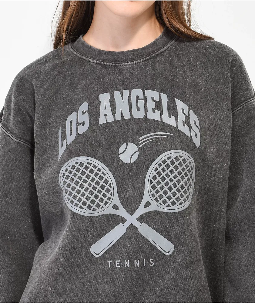 Philcos LA Tennis Black Wash Crewneck Sweatshirt
