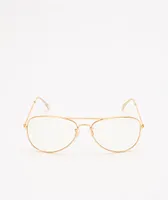 Pilot Gold & Clear Blue Light Glasses