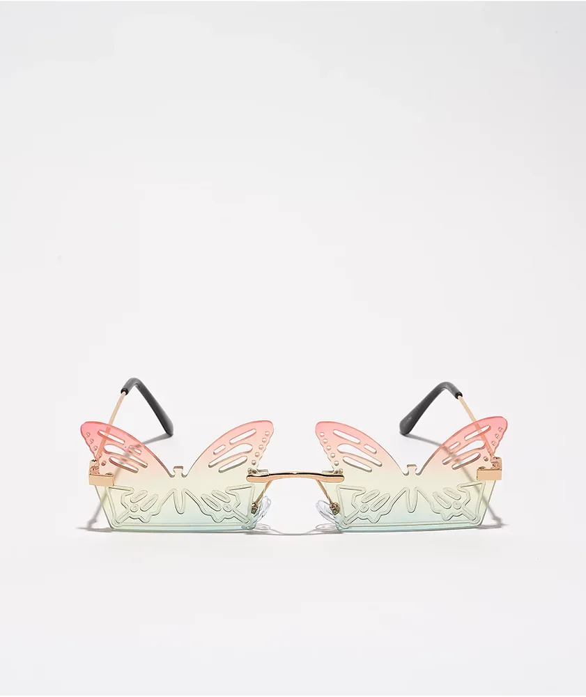 Pink & Green Butterfly Sunglasses