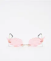 Pink Feather Sunglasses