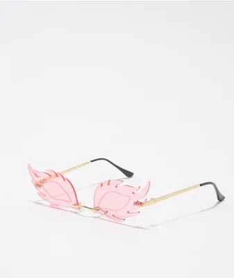 Pink Feather Sunglasses