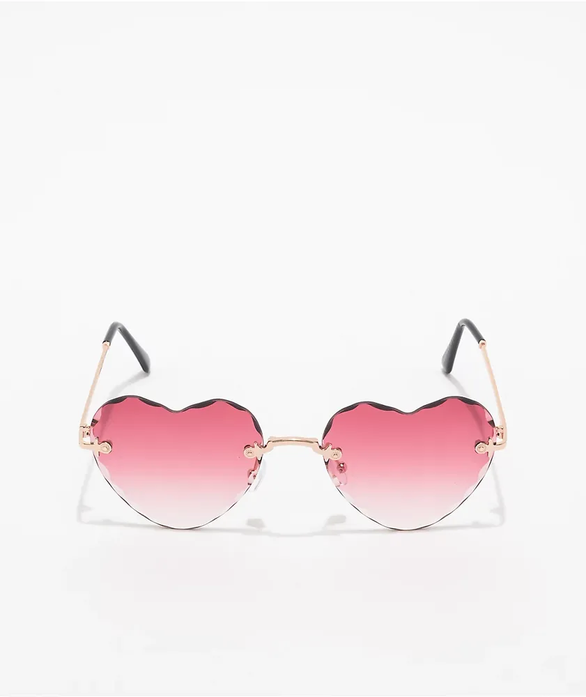 Pink Hombre Heart Sunglasses