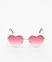 Pink Hombre Heart Sunglasses