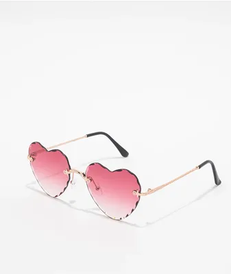 Pink Hombre Heart Sunglasses