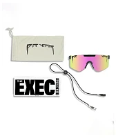 Pit Viper The Exec Double Wide Pink Polarized Sunglasses 