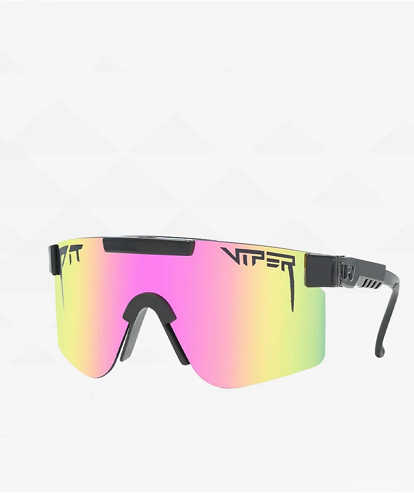 Pit Viper The Exec Double Wide Pink Polarized Sunglasses 