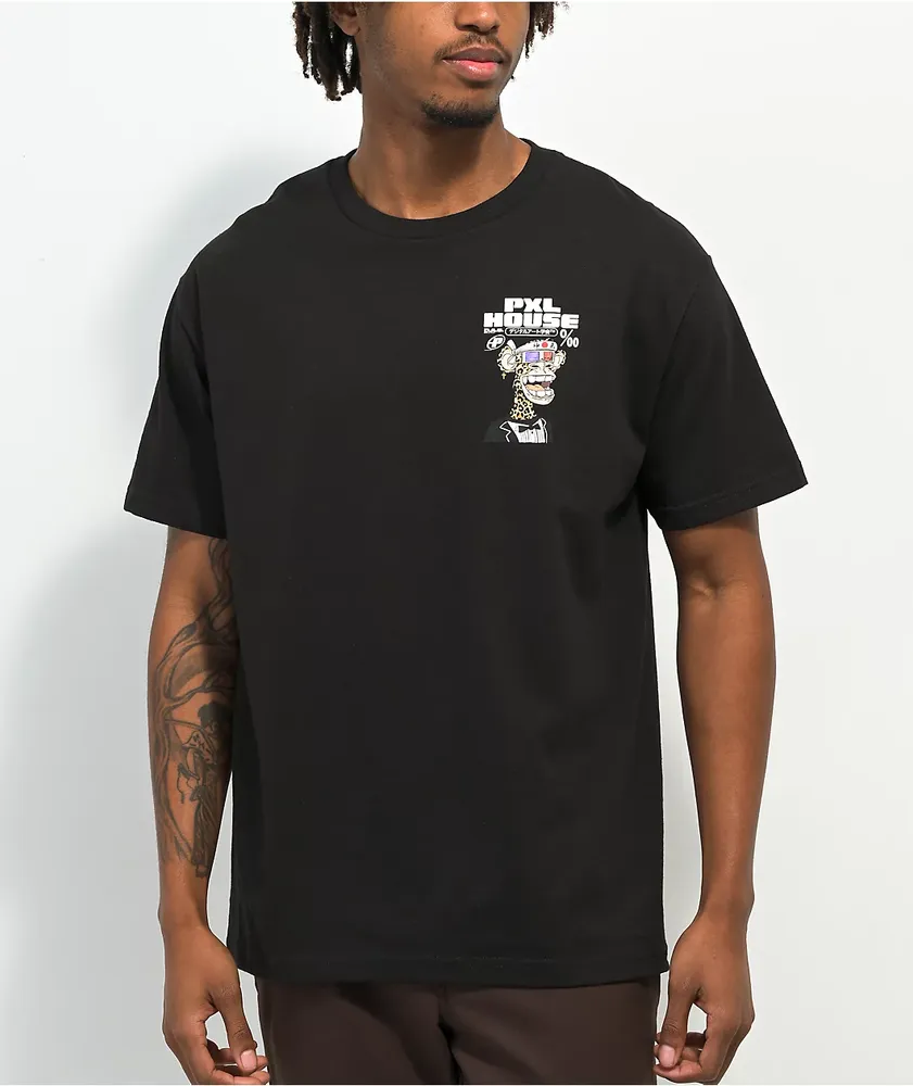 Pixel House 3D Ape Black T-Shirt