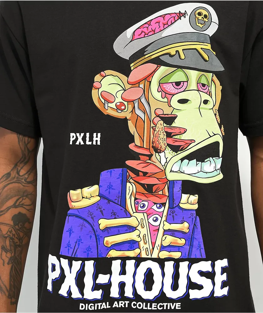 Pixel House Mutant Captain Black T-Shirt