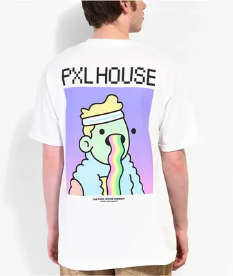 Pixel House Rainbro Barf White T-Shirt