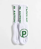 Planted White Crew Socks