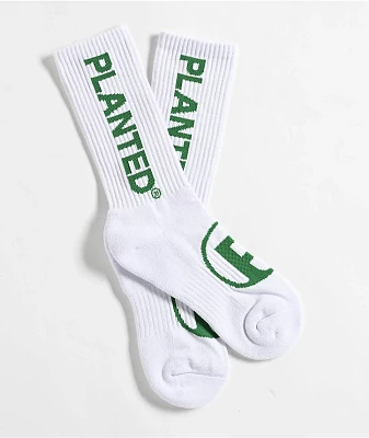 Planted White Crew Socks