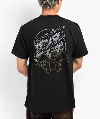 Pokémon & Santa Cruz Fire Type 3 Men's Black T-Shirt