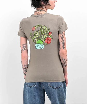 Pokémon & Santa Cruz Grass Type 1 Women's Grey T-Shirt