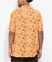 Poler Aloha Mushroom Orange Short Sleeve Button Up Shirt