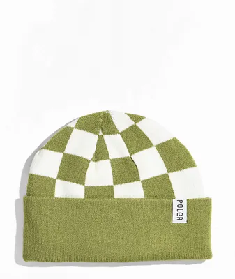 Poler Checkered Knit Moss Green Beanie