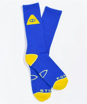 Poler Icon Azul Lemon Blue & Yellow Crew Socks