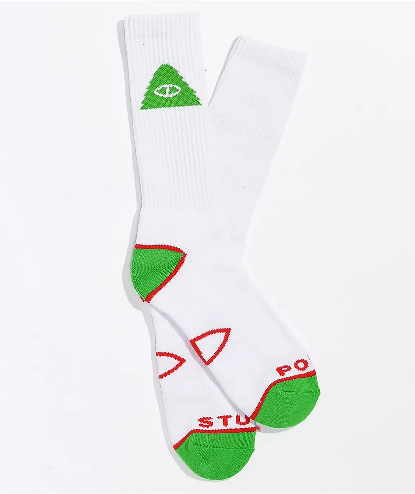 Poler Icon Stripe Green Crew Socks