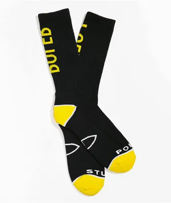 Poler Mirror Black & Yellow Crew Socks