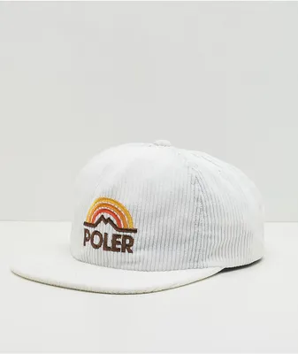 Poler Mountain Rainbow White Corduroy Snapback Hat