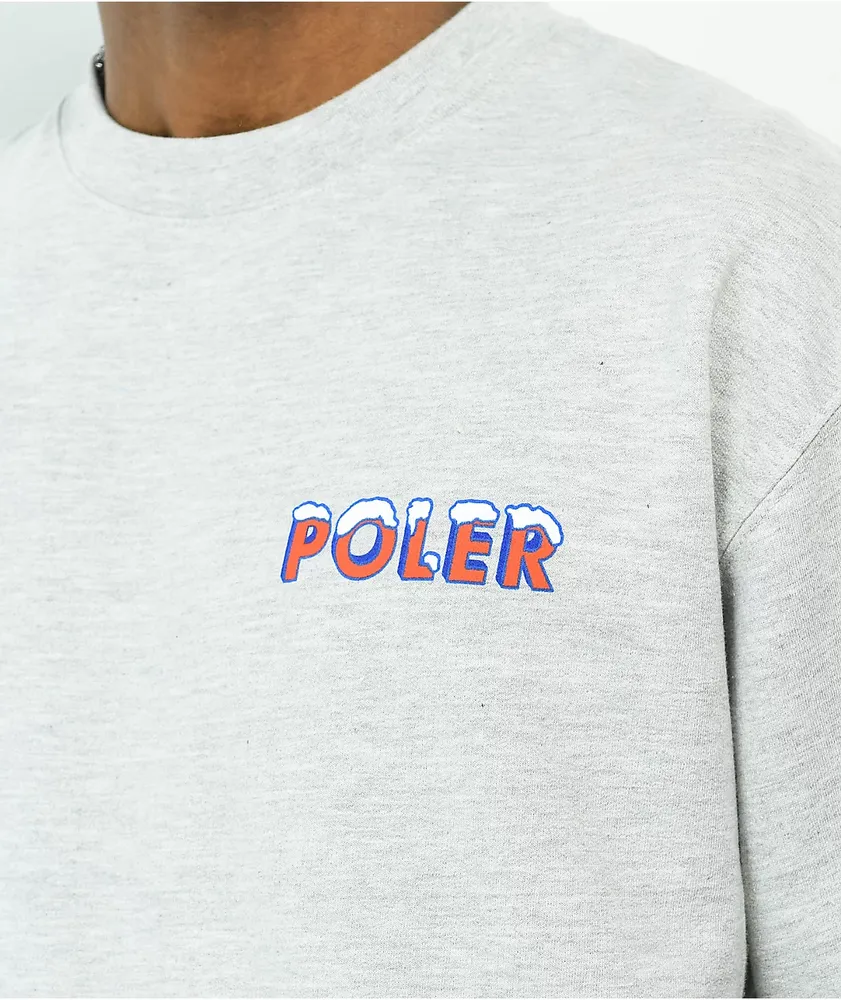 Poler Pop Grey Crewneck Sweatshirt