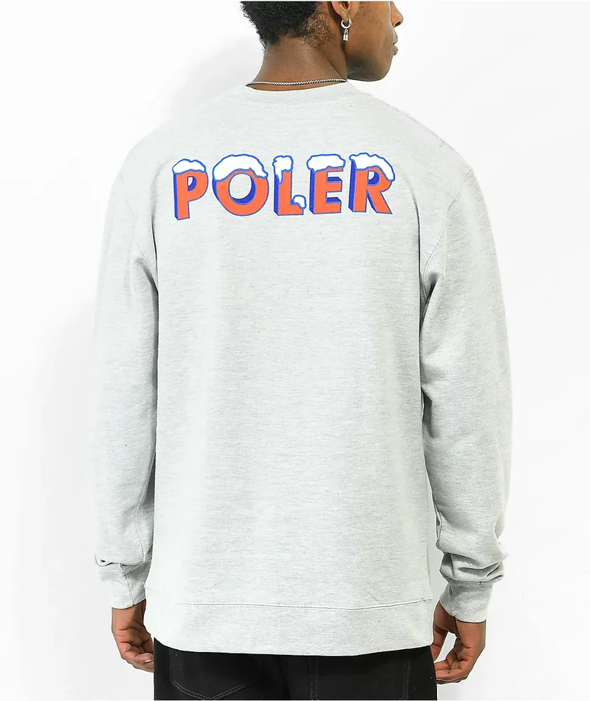 Poler Pop Grey Crewneck Sweatshirt