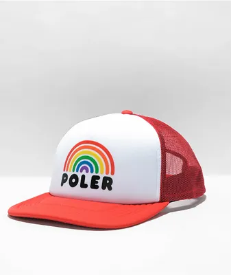 Poler Rainbow Red Trucker Hat