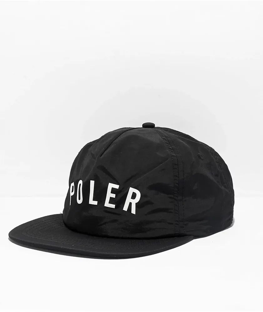 Poler State Nylon Black Snapback Hat