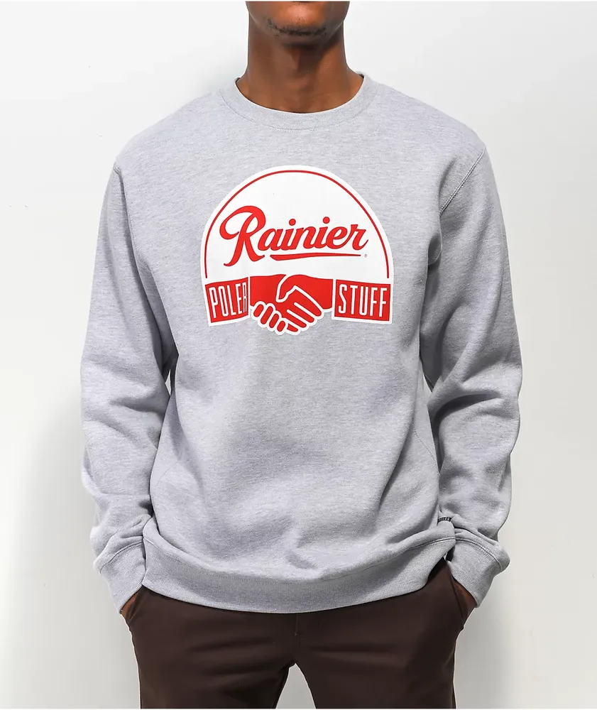 Poler x Rainier Friendship Grey Crewneck Sweatshirt