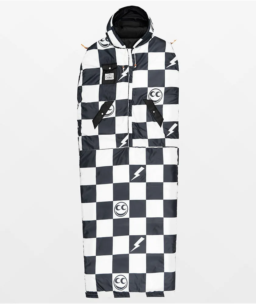 Poler x See See Black & Checkerboard Reversible Napsack