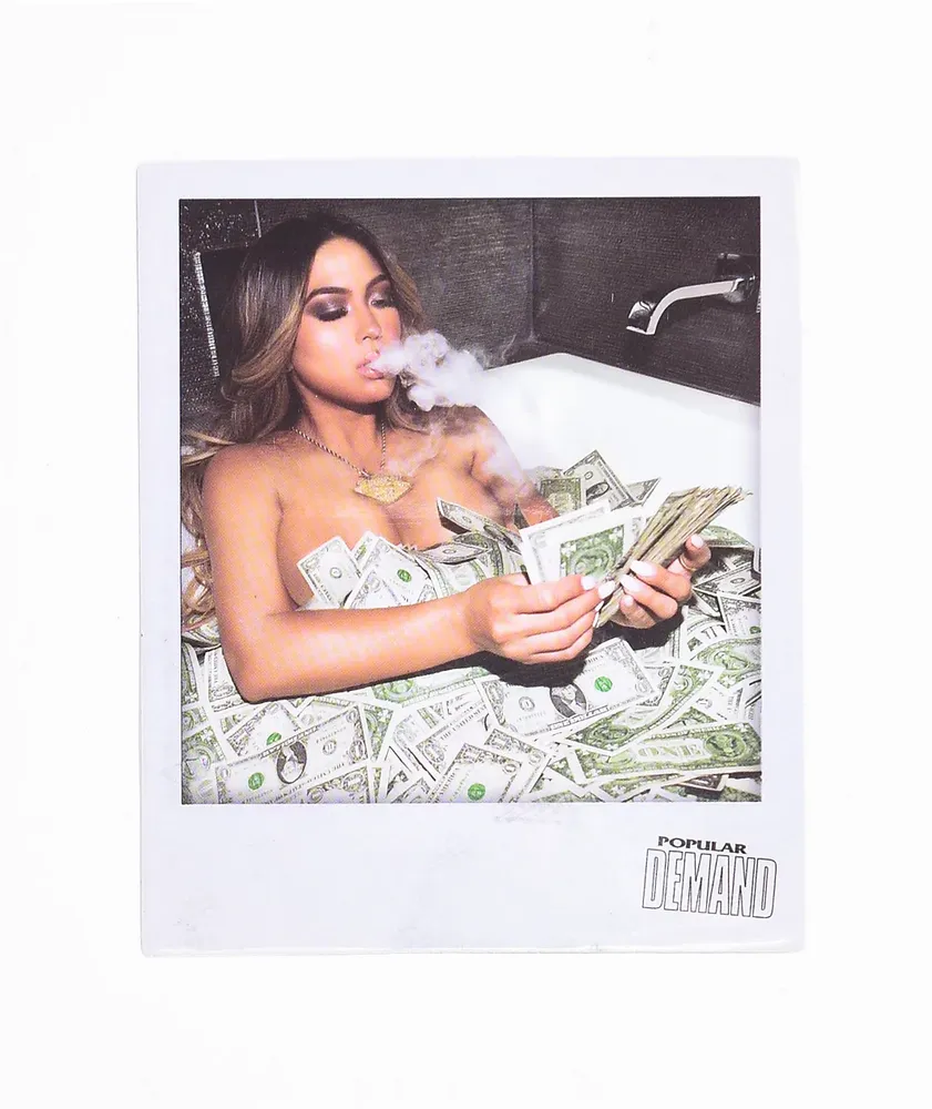 Popular Demand Money Bath Polaroid Sticker